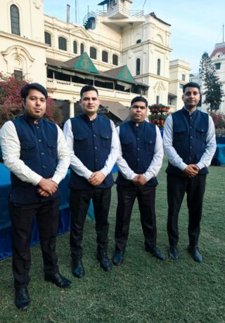 Professional stewards serving at a wedding event